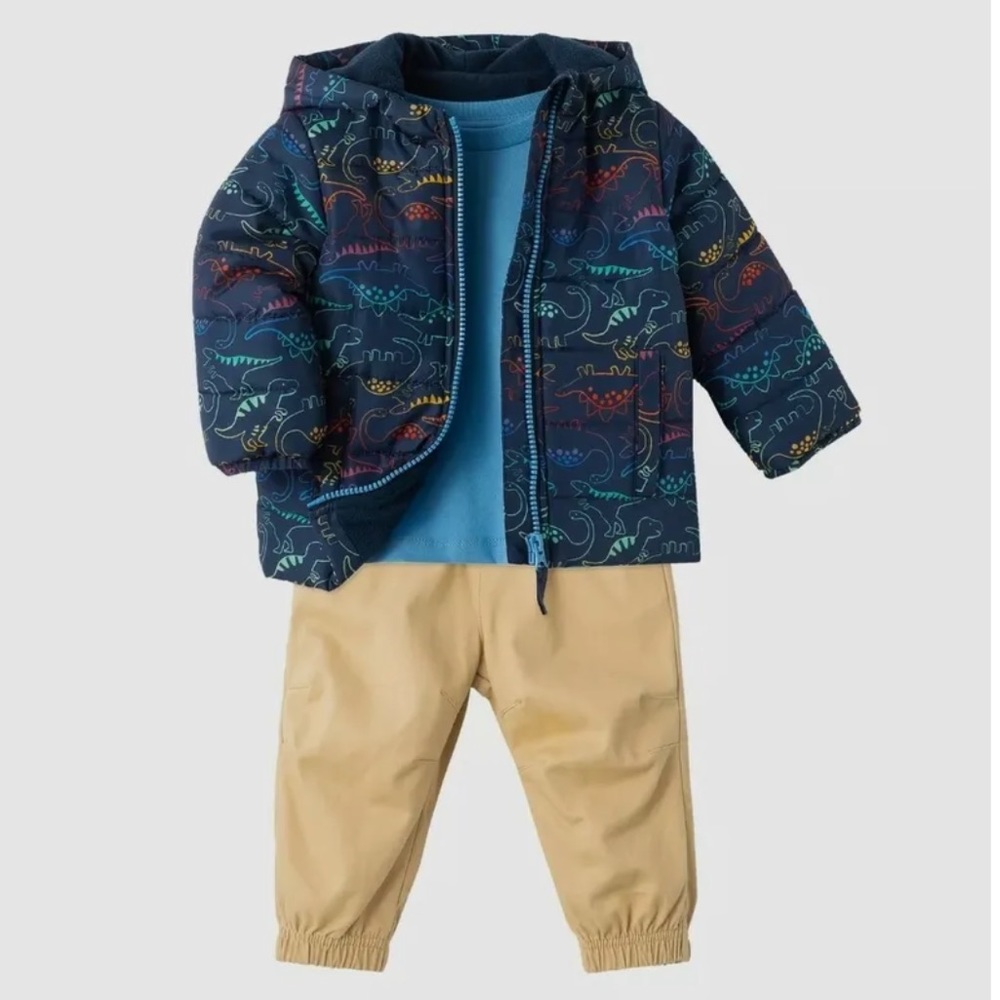 dinosaur puffer jacket set